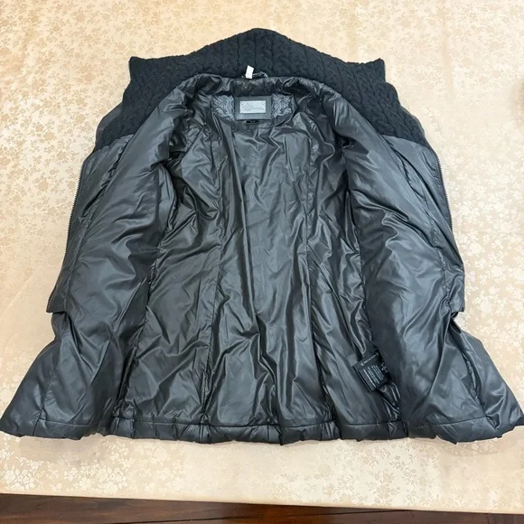 MACKAGE Selma Glossy Black Puffy Zipper Layered Coat Jacket Size Small Petite - Picture 6 of 16